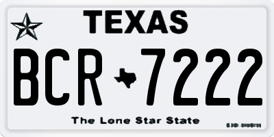 TX license plate BCR7222