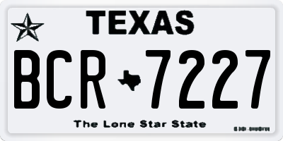 TX license plate BCR7227