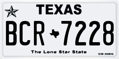 TX license plate BCR7228