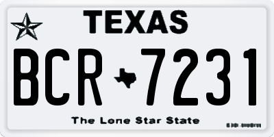 TX license plate BCR7231