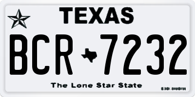 TX license plate BCR7232