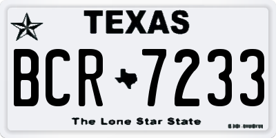 TX license plate BCR7233