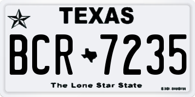 TX license plate BCR7235