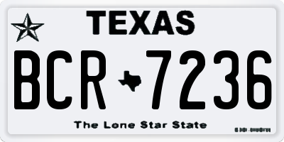 TX license plate BCR7236