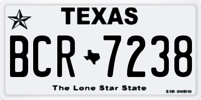 TX license plate BCR7238