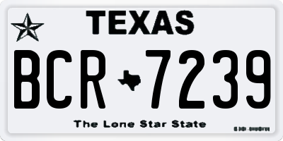 TX license plate BCR7239