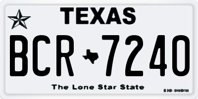 TX license plate BCR7240