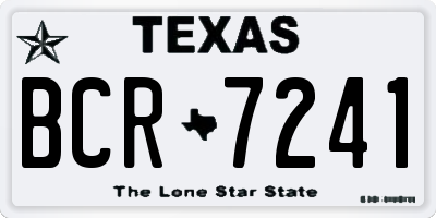 TX license plate BCR7241