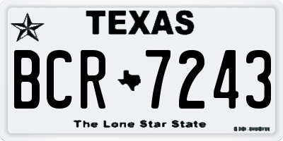 TX license plate BCR7243