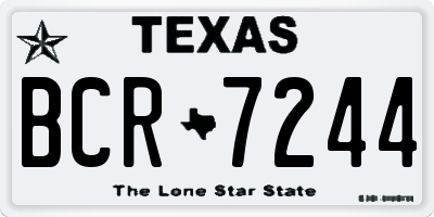 TX license plate BCR7244