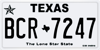 TX license plate BCR7247
