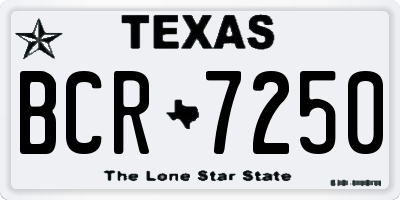 TX license plate BCR7250