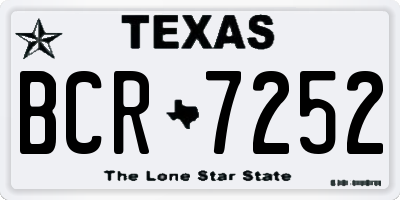 TX license plate BCR7252