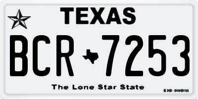 TX license plate BCR7253