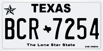 TX license plate BCR7254