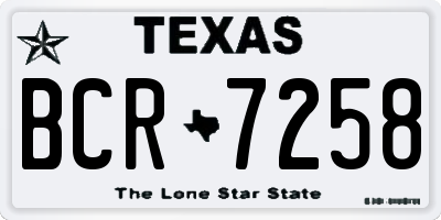 TX license plate BCR7258