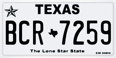 TX license plate BCR7259