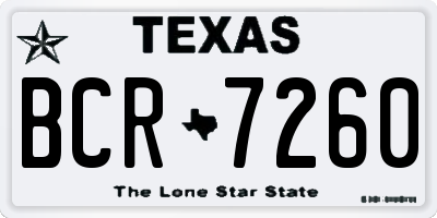 TX license plate BCR7260