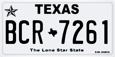 TX license plate BCR7261