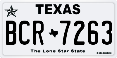 TX license plate BCR7263