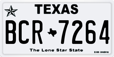 TX license plate BCR7264
