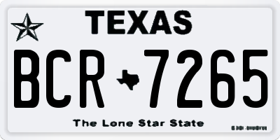 TX license plate BCR7265