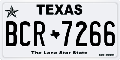 TX license plate BCR7266
