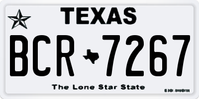TX license plate BCR7267
