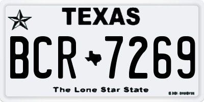 TX license plate BCR7269