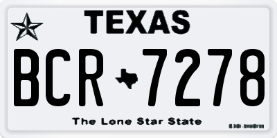 TX license plate BCR7278