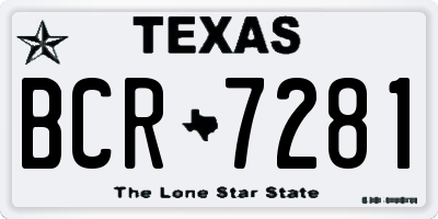 TX license plate BCR7281
