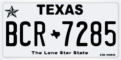 TX license plate BCR7285