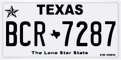 TX license plate BCR7287