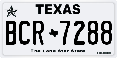 TX license plate BCR7288