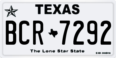 TX license plate BCR7292