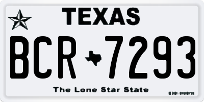 TX license plate BCR7293