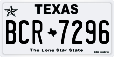 TX license plate BCR7296