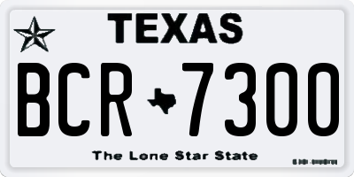 TX license plate BCR7300