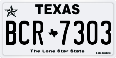 TX license plate BCR7303