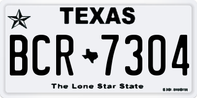 TX license plate BCR7304