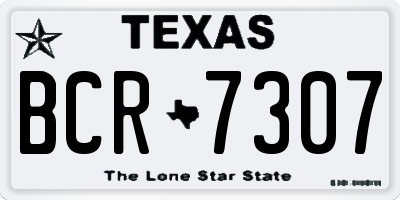 TX license plate BCR7307