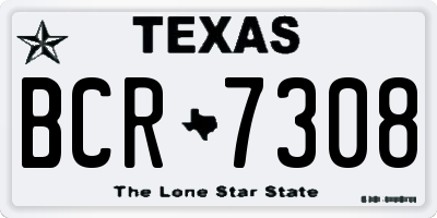 TX license plate BCR7308
