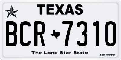 TX license plate BCR7310