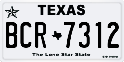 TX license plate BCR7312