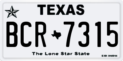 TX license plate BCR7315