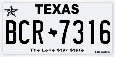 TX license plate BCR7316