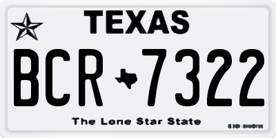 TX license plate BCR7322