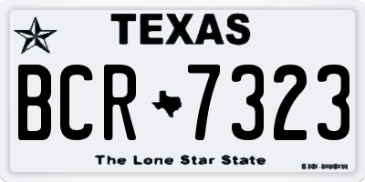 TX license plate BCR7323