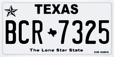 TX license plate BCR7325
