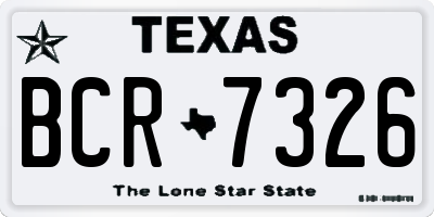 TX license plate BCR7326